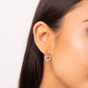 Diamonfire Sterling Silver Gold Tone CZ Heart Earrings E6398