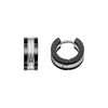 Fred Bennett Stainless Steel and Black PVD Huggie Hoop Earrings E6570B
