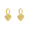 Laura Ashley Picnic Basket Weave Heart Drop Hoop Earrings E6607