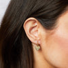 Laura Ashley Picnic Basket Weave Heart Drop Hoop Earrings E6607