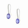 18ct White Gold 1.49ct Tanzanite and 0.09ct Diamond Drop Earrings