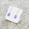 18ct White Gold 1.49ct Tanzanite and 0.09ct Diamond Drop Earrings