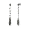 London Vintage Sterling Silver Marcasite Long Drop Earrings