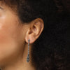 London Vintage Sterling Silver Marcasite Long Drop Earrings