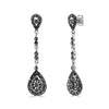 London Vintage Sterling Silver Marcasite Drop Earrings