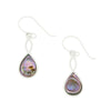 Sterling Silver Paua Shell Pear Shape Drop Ladies Earrings