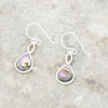 Sterling Silver Paua Shell Pear Shape Drop Ladies Earrings