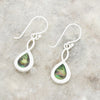 Sterling Silver Paua Shell Pear Shape Drop Ladies Earrings