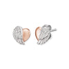 Angel Whisperer Silver Heart Wing Stud Earrings ERE-LILHEARTWING-BI