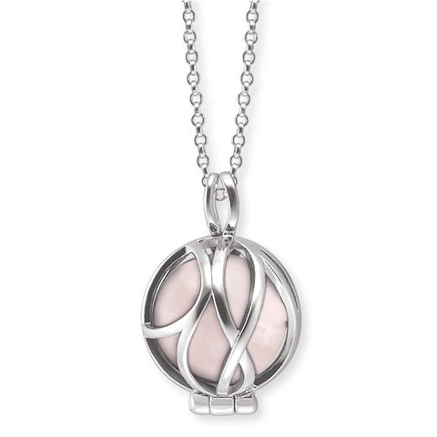 Angel Whisperer Rose Quartz Powerful Stone Necklace ERN-HEALPARA-RQ-XS