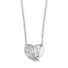 Angel Whisperer Silver Heart Wing Necklace ERN-LILHEARTWING