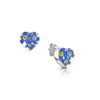 Shrieking Violet Real Flower Forget Me Not Heart Stud Earrings FE15