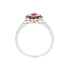 18ct White Gold Ruby and Diamond Multi Stone Cluster Ring