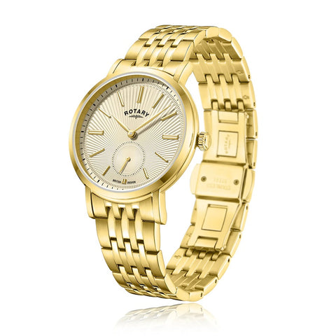 Rotary Gold Tone Stainless Steel Mens Watch GB05323/03