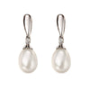 9ct White Gold Freshwater Pearl and Diamond Earrings GE2075W