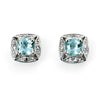 9ct White Gold Aquamarine and Diamond Earrings GE732T