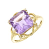 9ct Yellow Gold Amethyst and Diamond Dress Ring | H&H