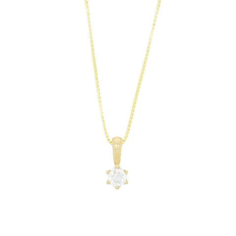 9ct Yellow Gold 0.15cts Diamond Pendant and Chain GN222