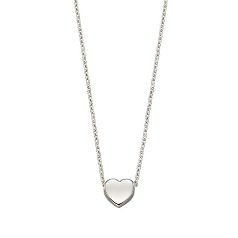 9ct White Gold Heart Necklace GN308