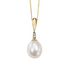 9ct Yellow Gold Freshwater Pearl and Diamond Pendant GP758W