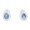 Cubic Zirconia Sterling Silver Oval Stud Earrings GVL014