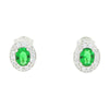 Cubic Zirconia Sterling Silver Oval Stud Earrings GVL016
