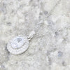 Sterling Silver Cubic Zirconia Pendant and Chain GVL020