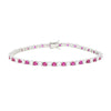 Ladies Sterling Silver Light Red Cubic Zirconia Bracelet GVL022