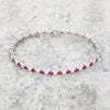 Ladies Sterling Silver Light Red Cubic Zirconia Bracelet GVL022
