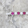 Ladies Sterling Silver Light Red Cubic Zirconia Bracelet GVL022