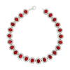 Ladies Sterling Silver Red Cubic Zirconia Bracelet GVL025
