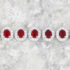 Ladies Sterling Silver Red Cubic Zirconia Bracelet GVL025