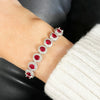 Ladies Sterling Silver Red Cubic Zirconia Bracelet GVL025