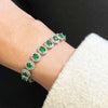 Ladies Sterling Silver Green Cubic Zirconia Bracelet GVL026