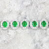 Ladies Sterling Silver Green Cubic Zirconia Bracelet GVL026