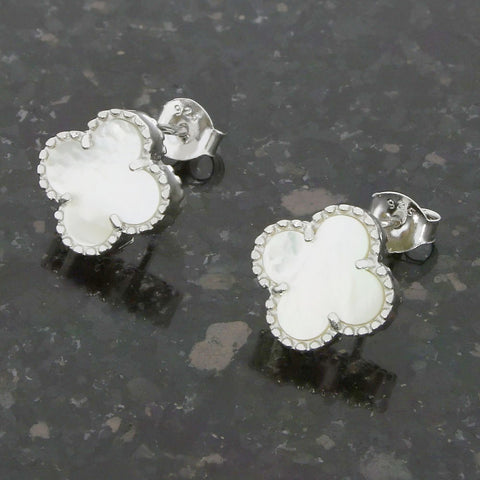 Four Leaf Clover Mother of Pearl Stud Earrings GVL033