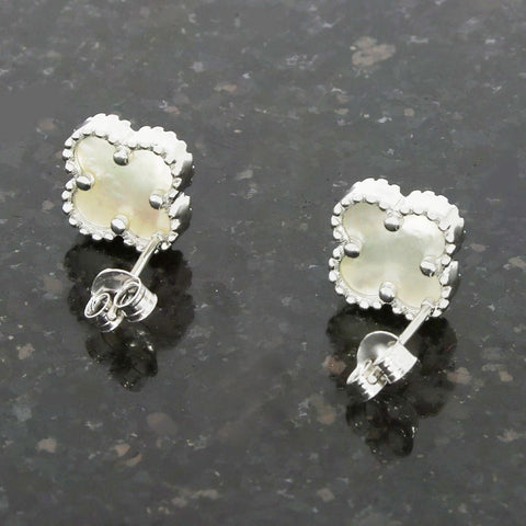 Four Leaf Clover Mother of Pearl Stud Earrings GVL033
