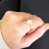 Sterling Silver Clover Ring Gold Tone Mother of Pearl GVL037