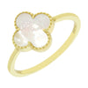 Sterling Silver Clover Ring Gold Tone Mother of Pearl GVL037