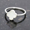 Four Leaf Clover Sterling Silver Ring Mother of Pearl GVL040