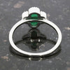 Four Leaf Clover Sterling Silver Ring Green Stone GVL042