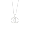 Sterling Silver Double C Cubic Zirconia Pendant and Chain GVL047