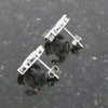 Sterling Silver Double C Cubic Zirconia Stud Earrings GVL048