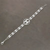 Sterling Silver Double C Cubic Zirconia Link Bracelet GVL049
