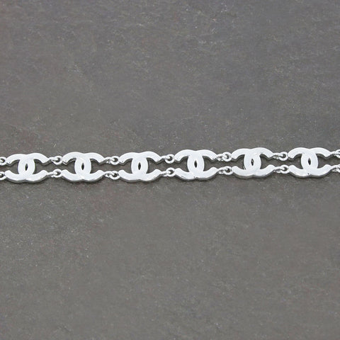 Sterling Silver Double C Link Bracelet GVL050