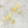 Gold Plated Double C Cubic Zirconia Stud Earrings GVL055