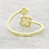 Four Leaf Clover Sterling Silver Ring Gold Tone Mother of Pearl GVL061