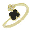 Four Leaf Clover Sterling Silver Ring Gold Tone Black Tone GVL062