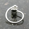 Four Leaf Clover Sterling Silver Ring Black Stone GVL064