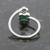 Four Leaf Clover Sterling Silver Ring Green Stone GVL065